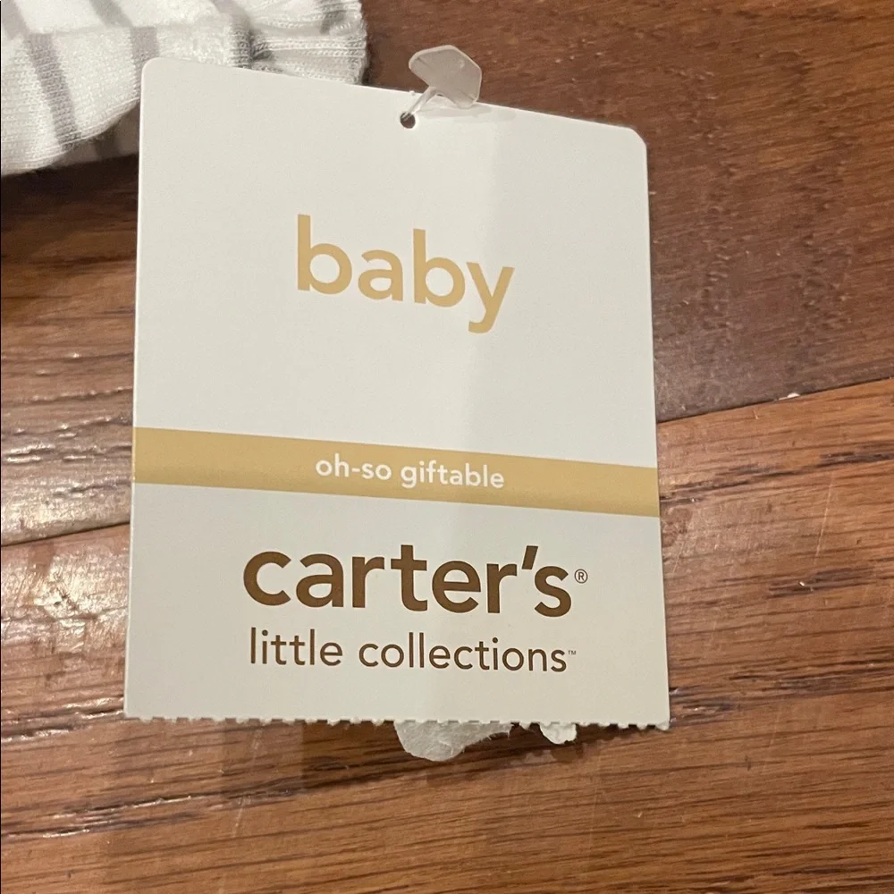 Carter's Gray Striped Footed One Piece with Pink Accents - Picture 5 of 5